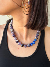 Cargar imagen en el visor de la galería, Collar amatista facetada y lapislazuli
