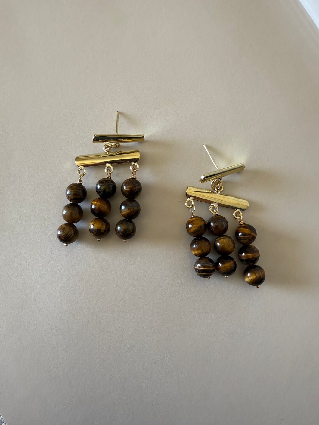 Aretes ojo de tigre.